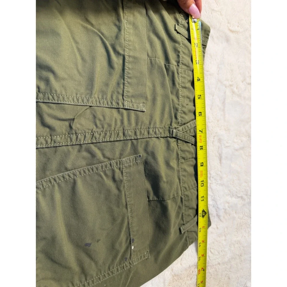Veronica‎ Beard Jeans Olive Green Paint Splatter Carpenter Pants Size 25 - Picture 7 of 9